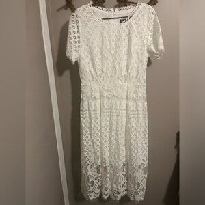 Celestial pure white eyelet and lace dress pure white super pretty and feminine